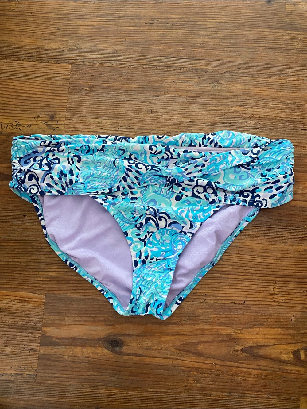 Lilly Pulitzer Aqua, Navy & Lilac Print Bikini Bottoms